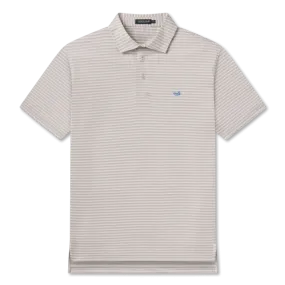 Bermuda Performance Domingo Stripe Polo – Light Gray